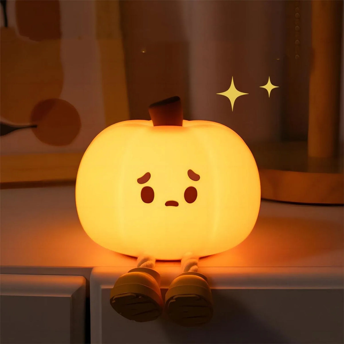 Rechargeable pumpkin lamp, portable cordless use