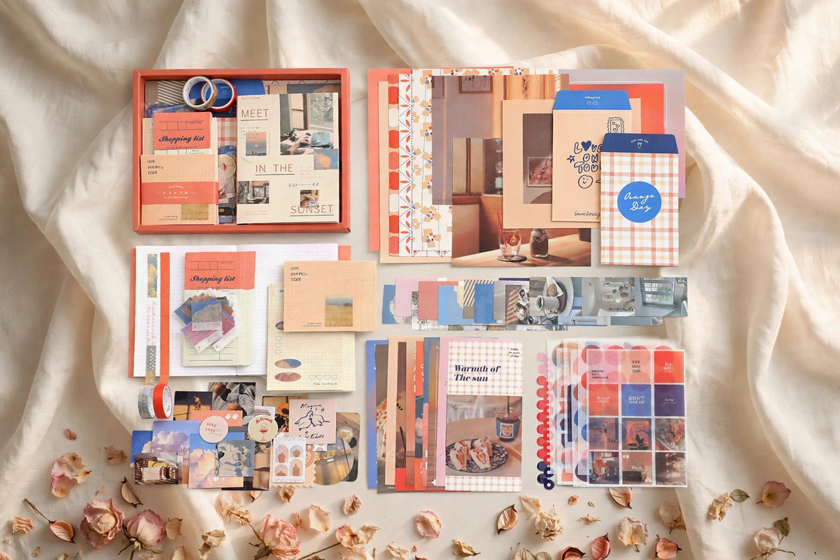 The Journal Box gift set, notebook washi tape and sticker collection, The Journal Cafe