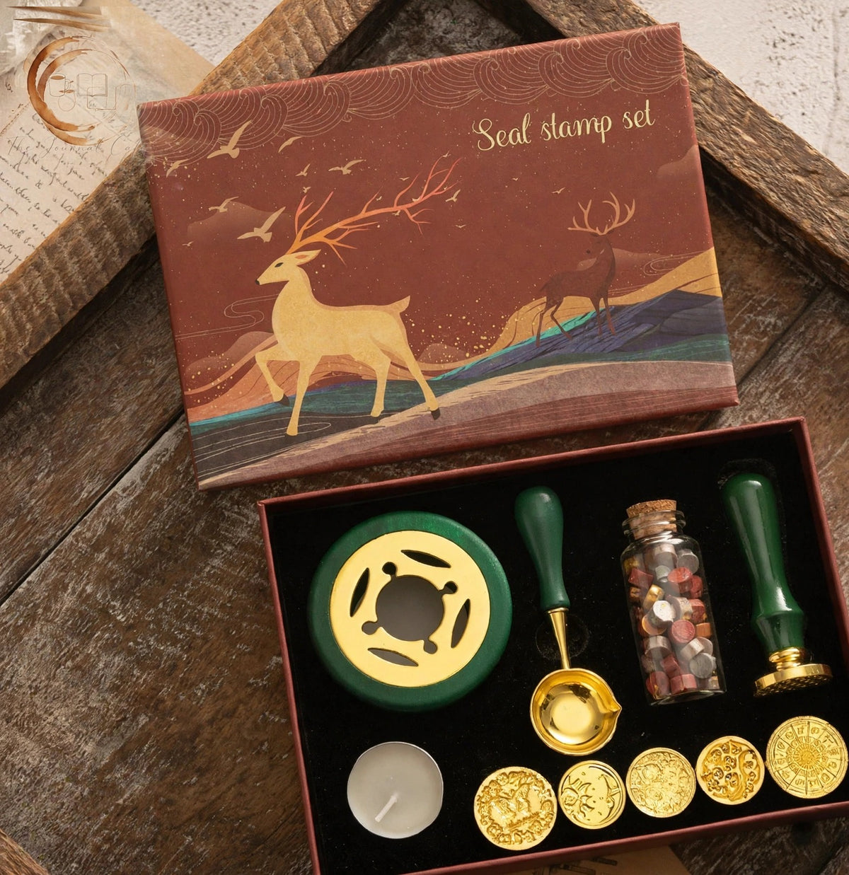 Merry Christmas wax seal gift box, The Journal Cafe