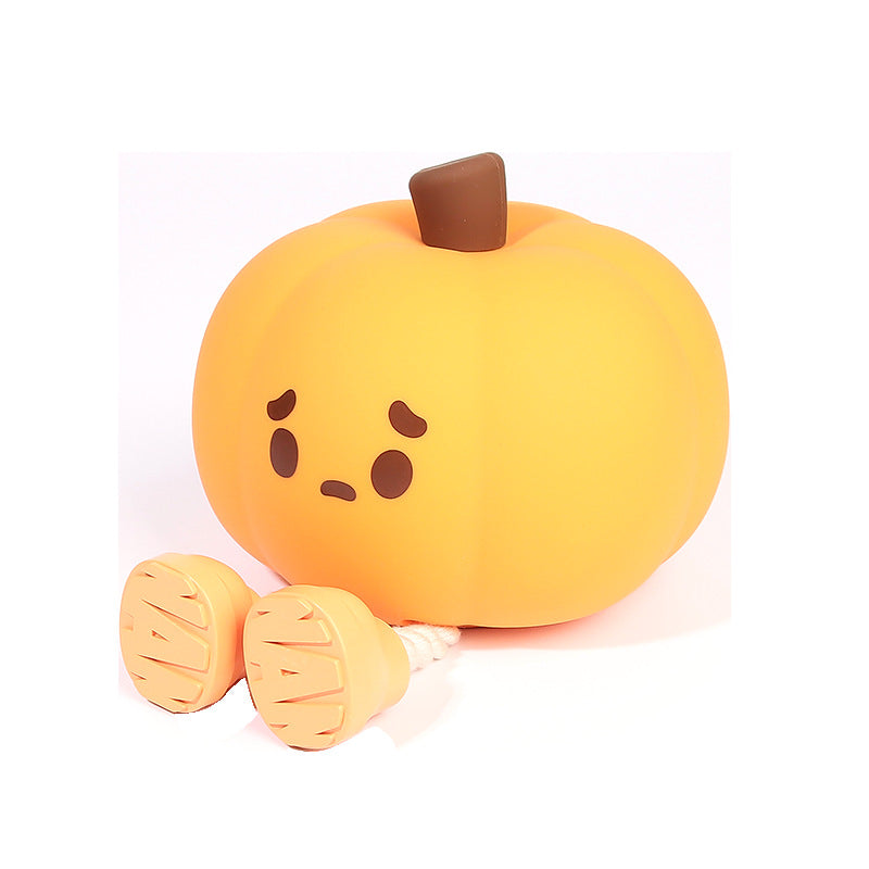 Pumpkin night light in a child's bedroom