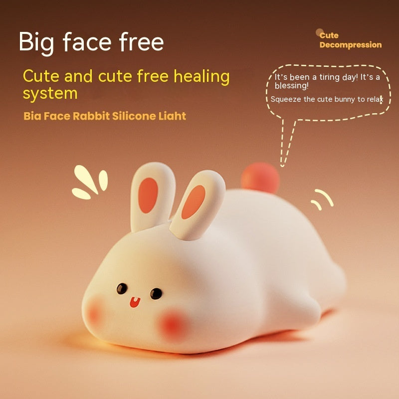 Squishy Bunny Night Light on a peach background