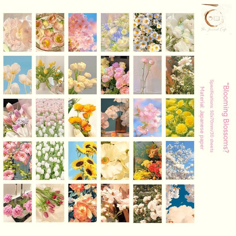 Daydream Deco sticker set, Blooming Blossoms floral sticker sheets, The Journal Cafe