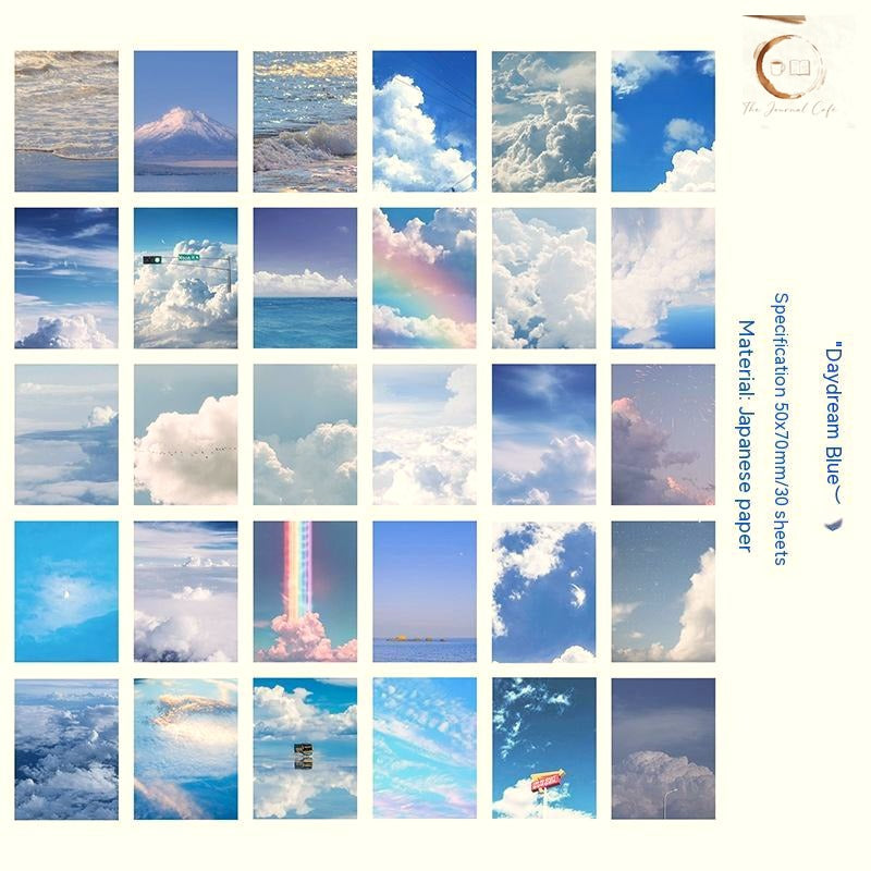 Daydream Deco sticker set, Daydream Blue sky sticker sheets, The Journal Cafe