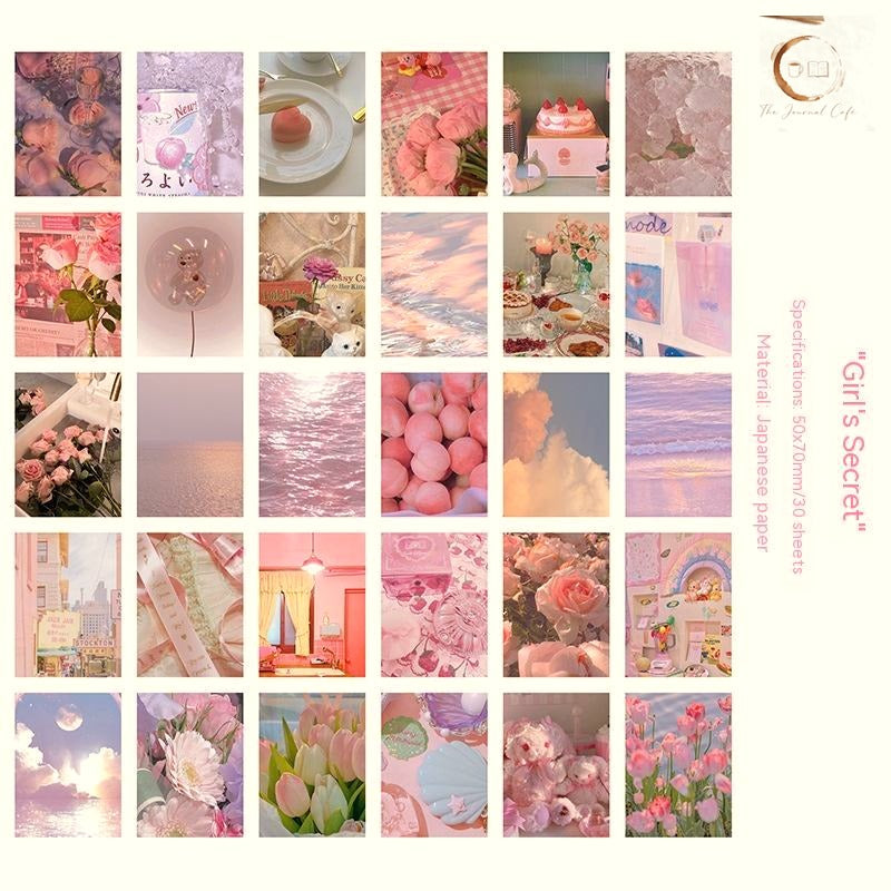 Daydream Deco sticker set, Girl's Secret pink theme sticker sheets, The Journal Cafe