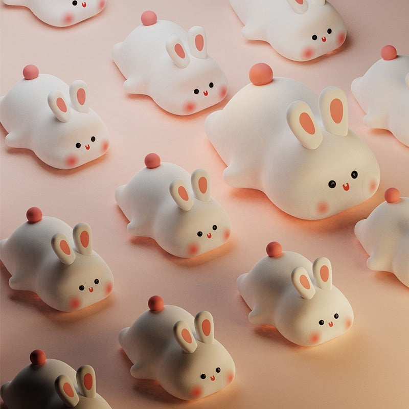Squishy Bunny Night Lights in pink and white