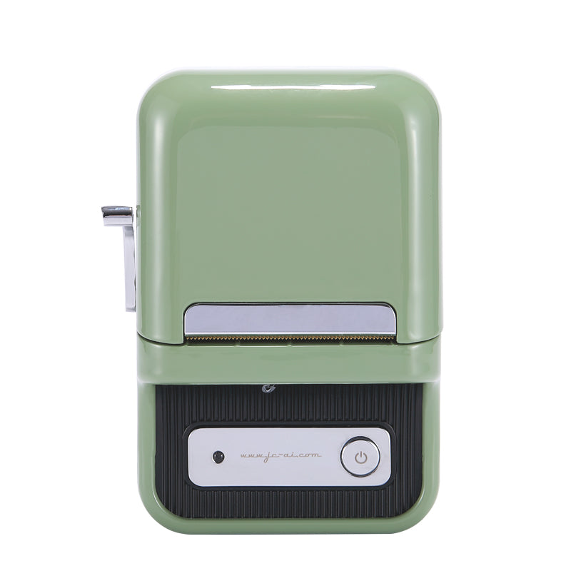 NIIMBOT B21 label printer in green, top view
