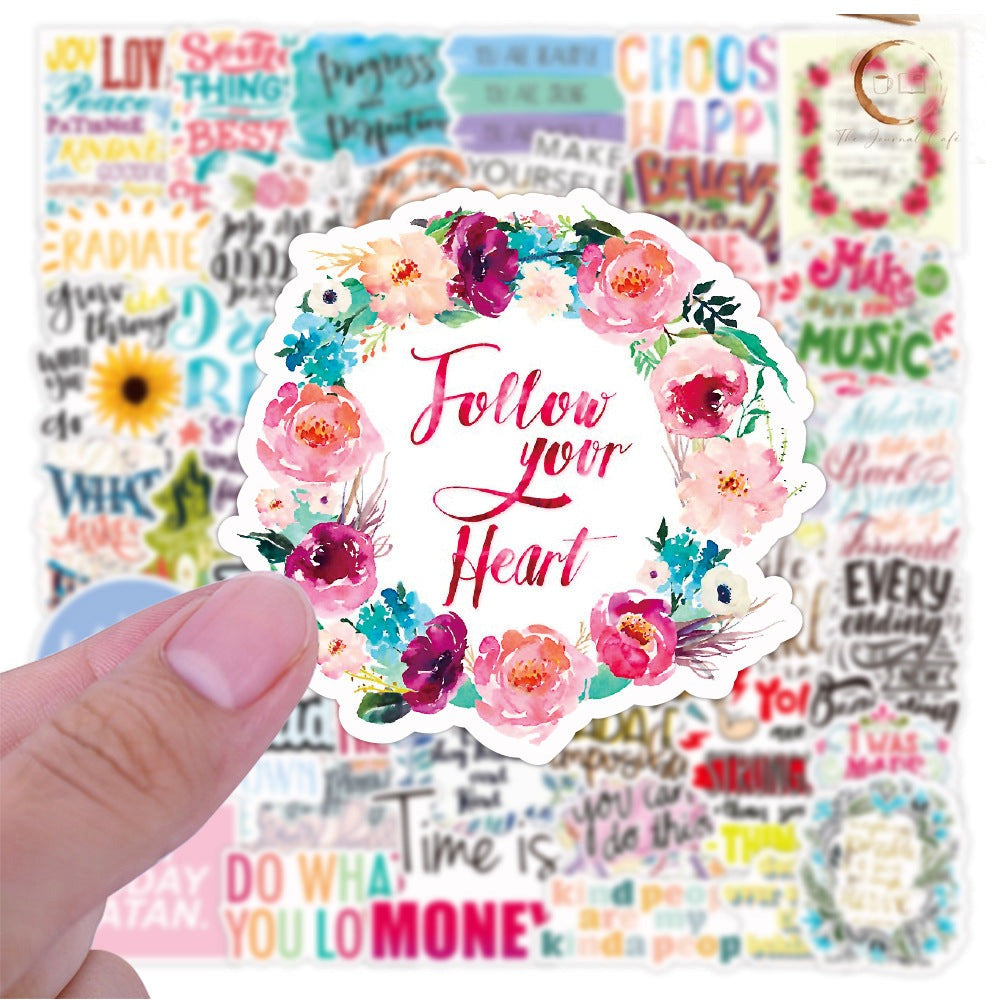 Inspire Me motivational phrase sticker pack, The Journal Cafe