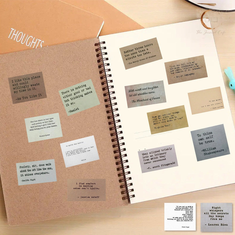 Words to Live By retro quote sticker pack, The Journal Cafe